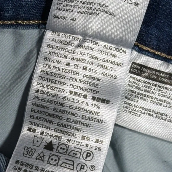 Levi's 314 Shaping Straight Jeans Women 28 Blue Mid Rise Stretch Denim Pants Mom - Picture 4 of 8